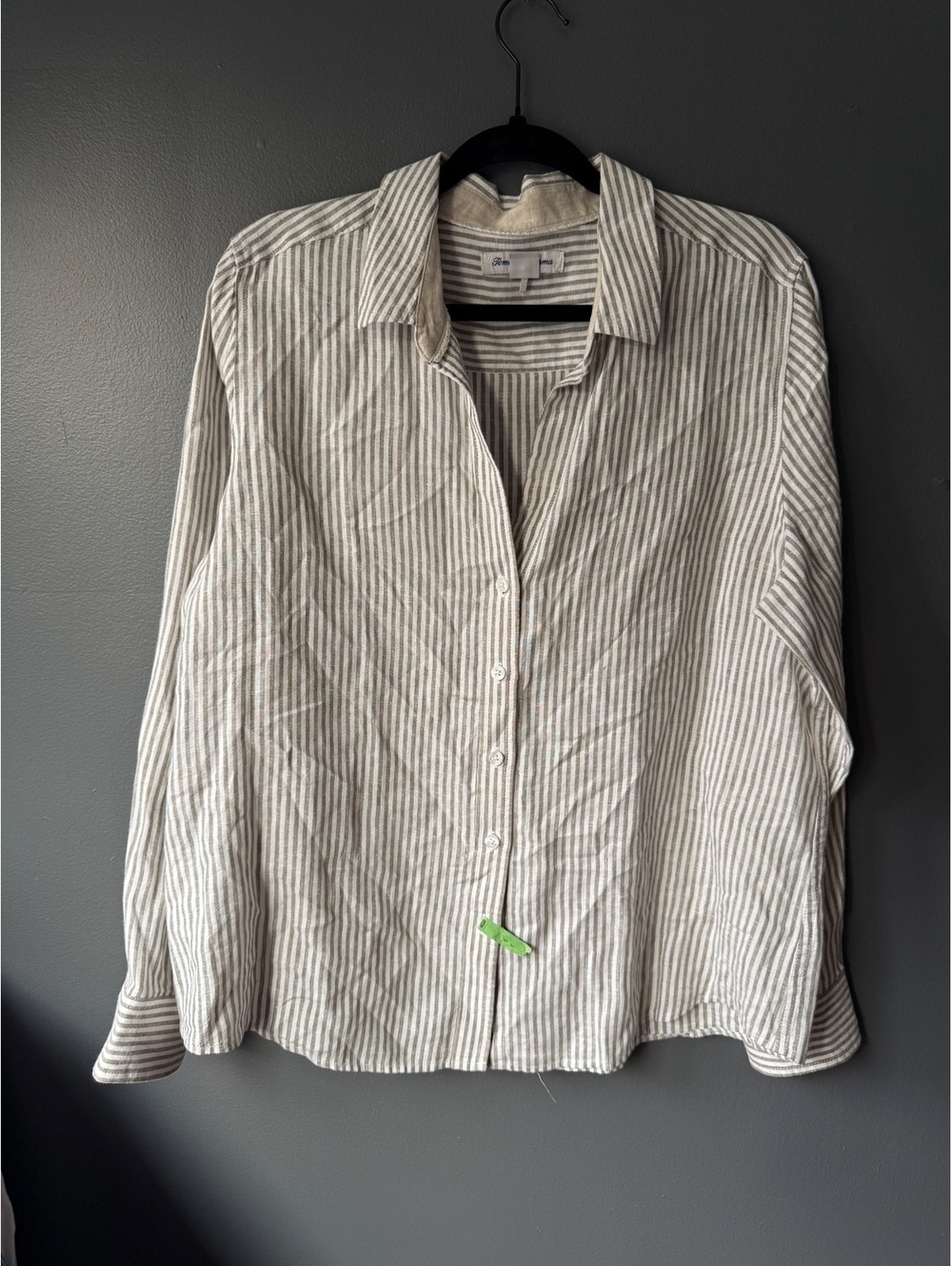 Tommy Bahama Women's Linen Blend Striped Button-Up Shirt L/G